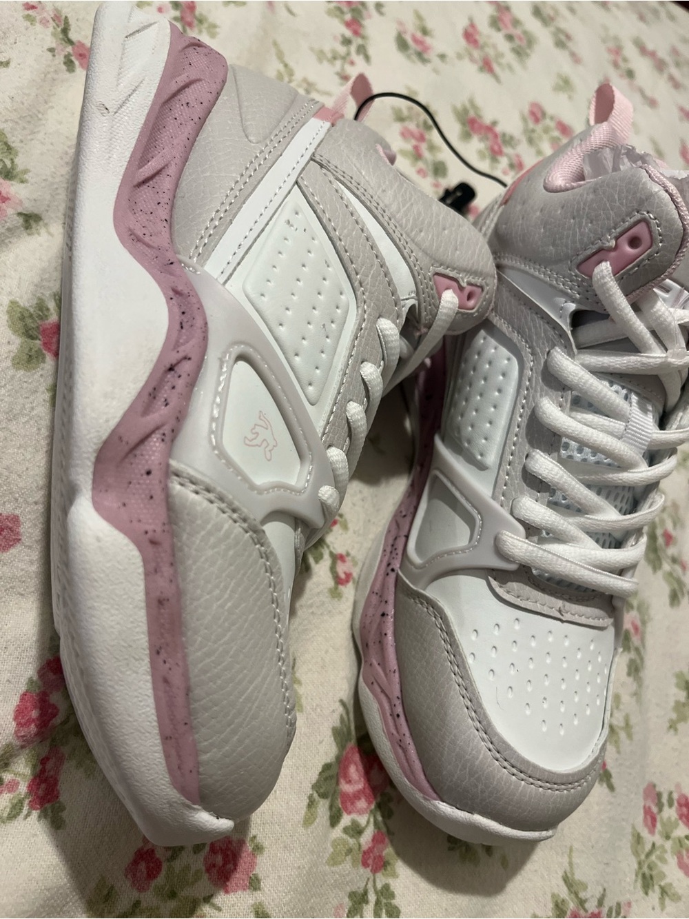 AND1 Youth Girls Size  2 White & Pink High Top Sneakers Basketball
Sport Shoes